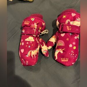 Children’s Place Unicorn and Rainbow Kids Mittens - Purple and Pink